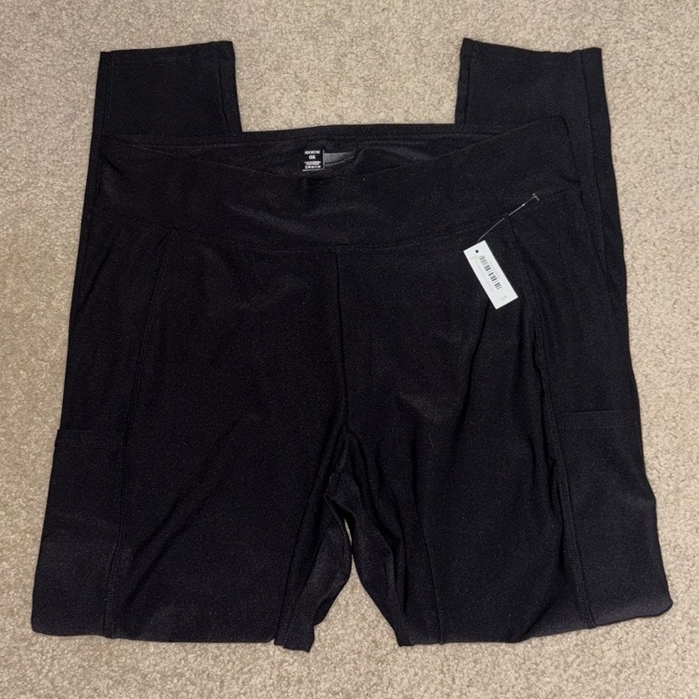🆕 NWT Karlene Plus Adore Me Jet Black Leggings, Size 0X